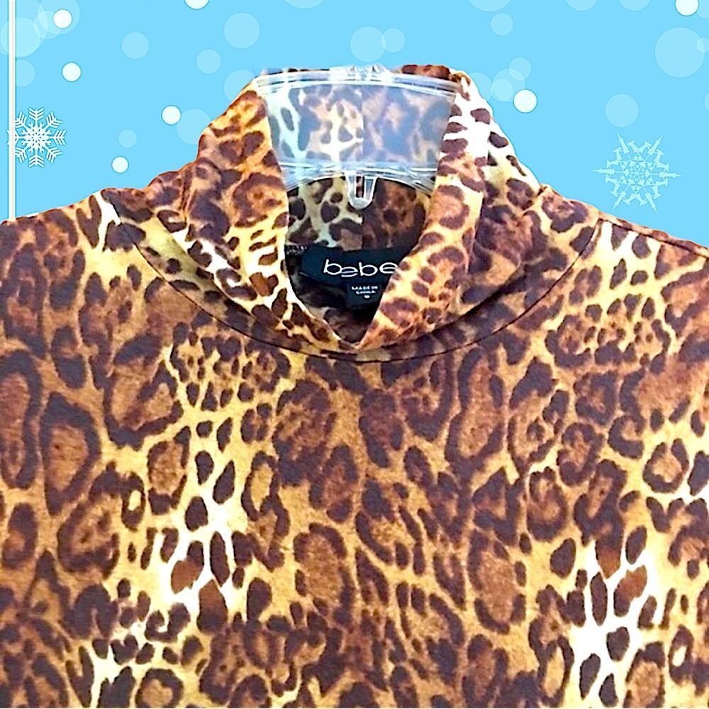 bebe Semi-Sheer Feline Soft Modal Longsleeved Top Size Small